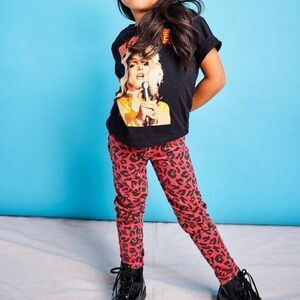 Zara red leopard jeans